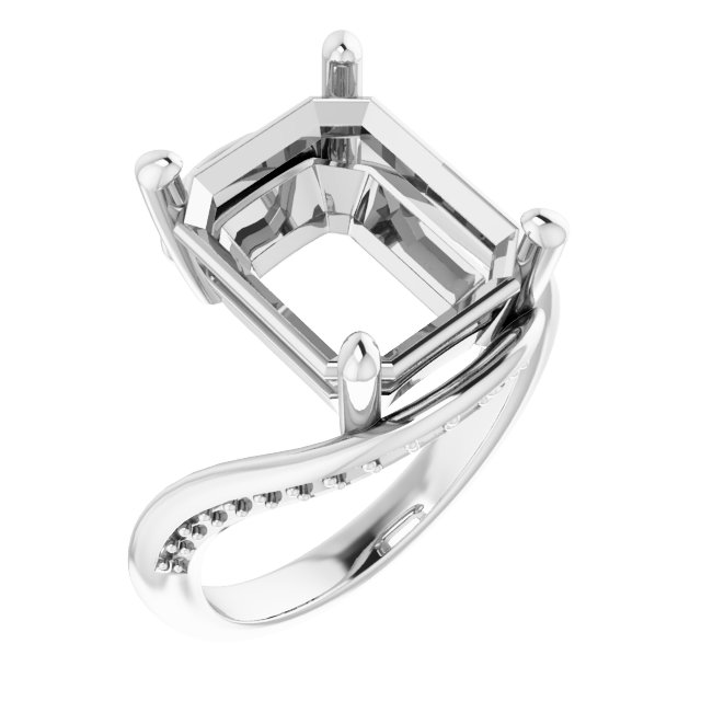 Accented Bypass Engagement Ring