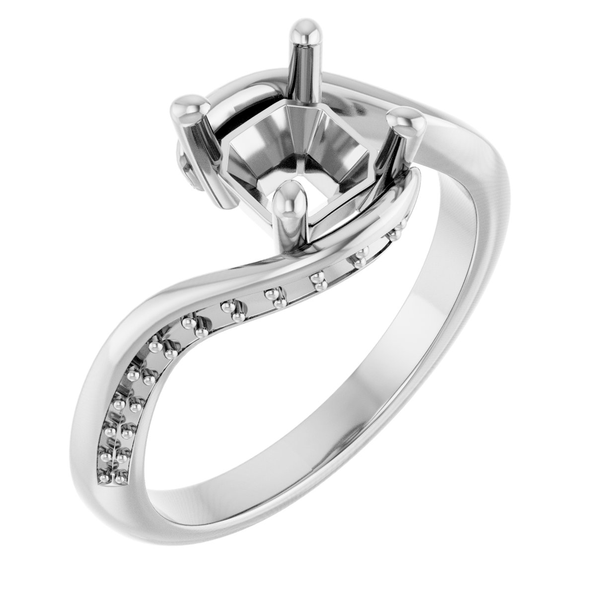 Accented Bypass Engagement Ring
