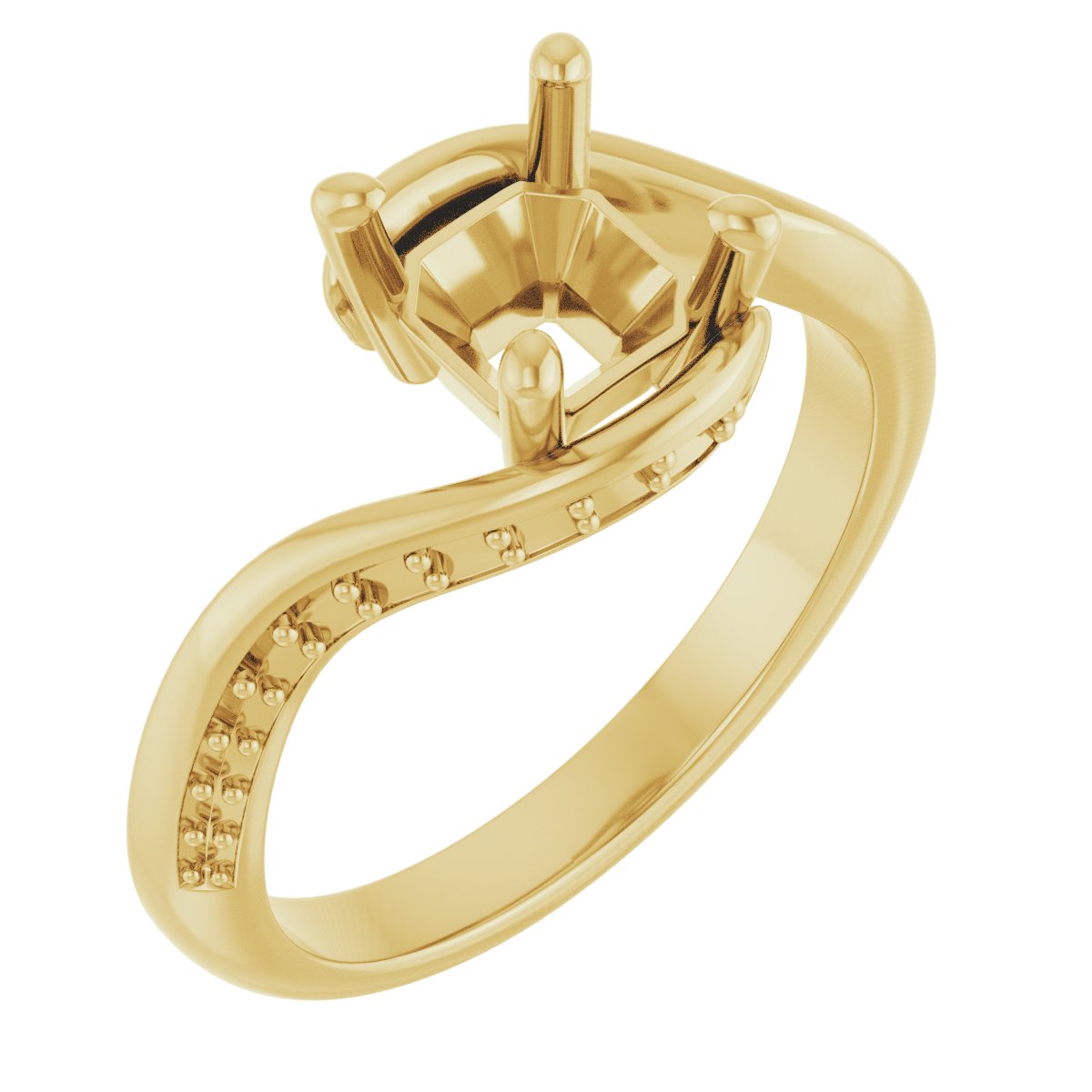 Accented Bypass Engagement Ring