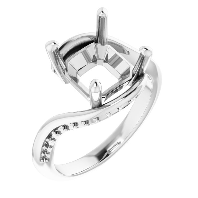 Accented Bypass Engagement Ring