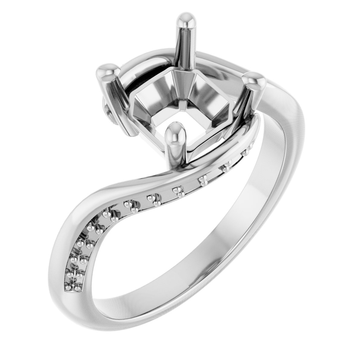 Accented Bypass Engagement Ring