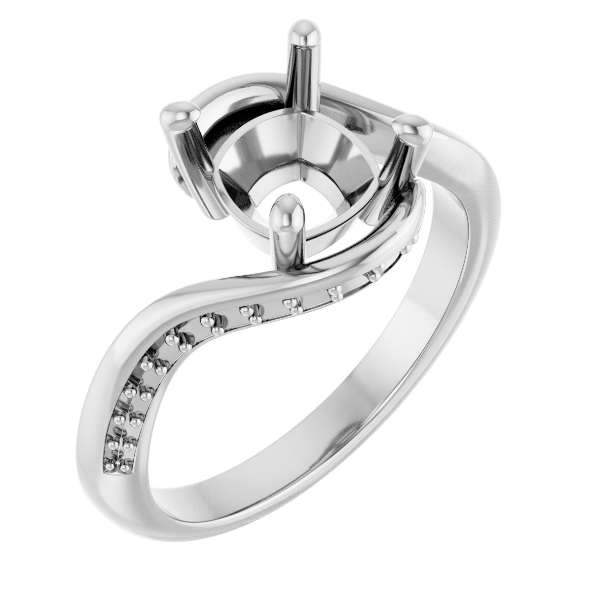 Accented Bypass Engagement Ring