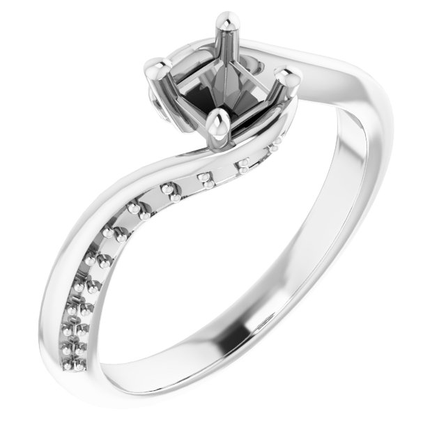 Accented Bypass Engagement Ring