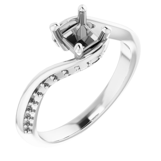 Accented Bypass Engagement Ring