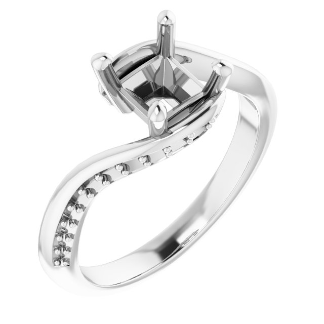 Accented Bypass Engagement Ring