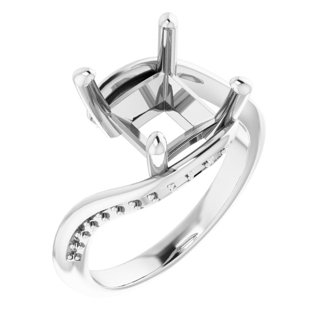 Accented Bypass Engagement Ring