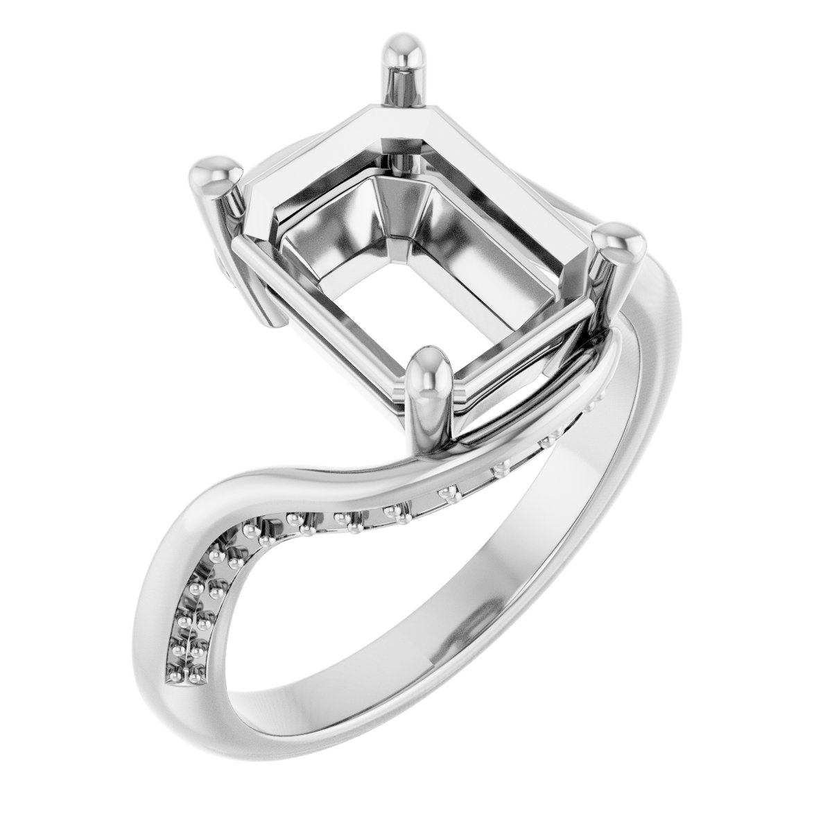 Accented Bypass Engagement Ring