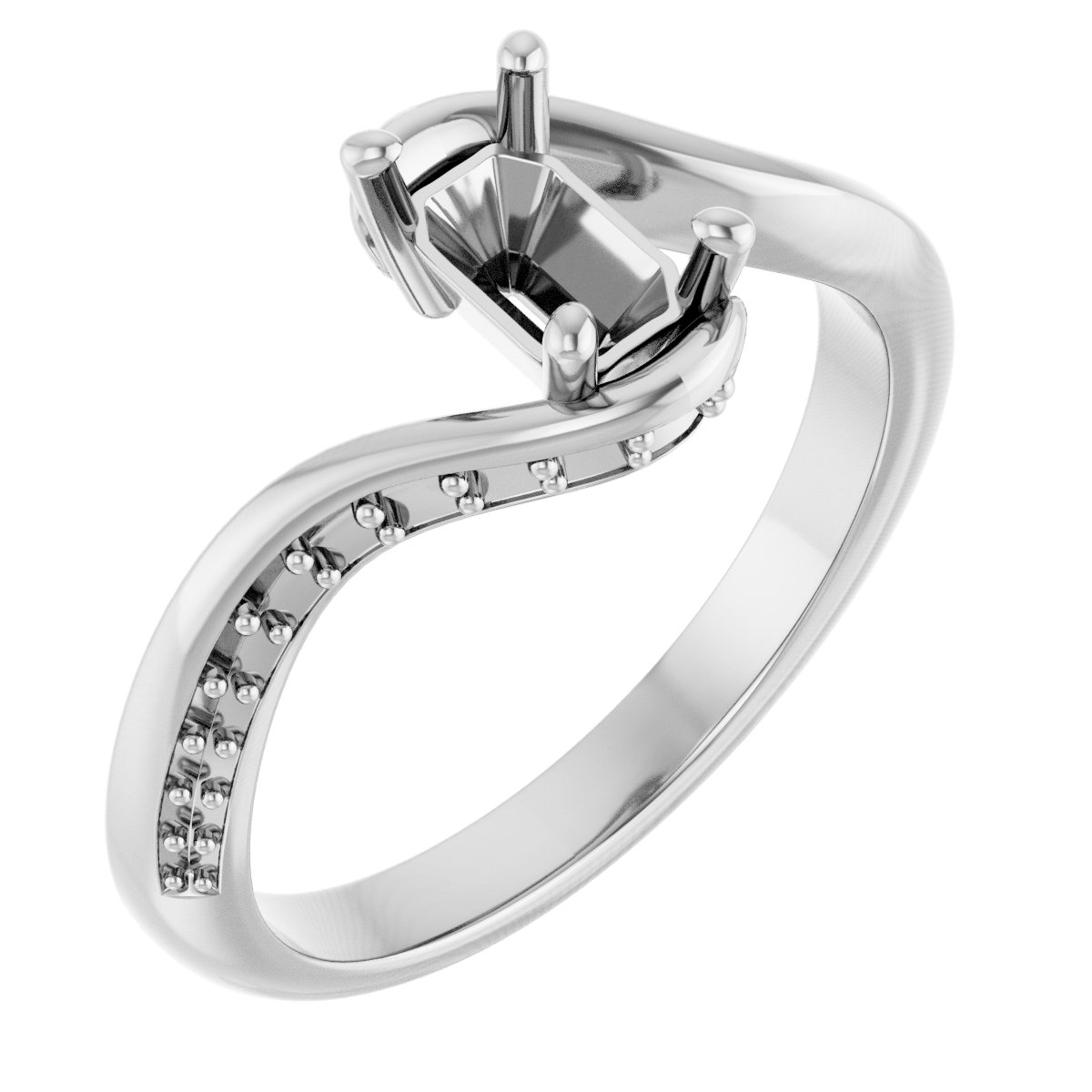 Accented Bypass Engagement Ring