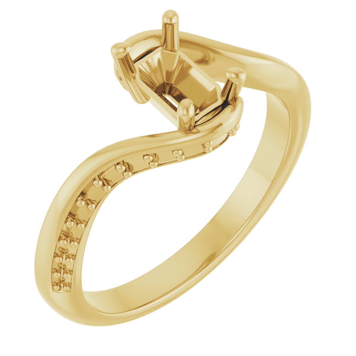 Accented Bypass Engagement Ring