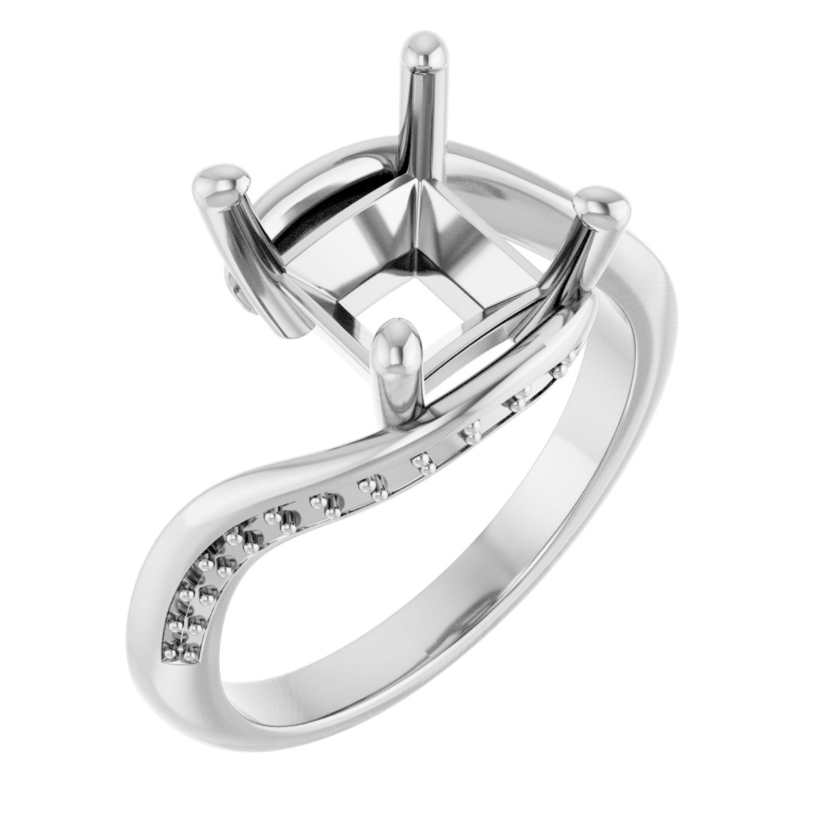 Accented Bypass Engagement Ring