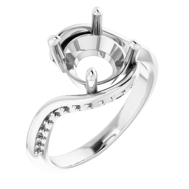 Accented Bypass Engagement Ring