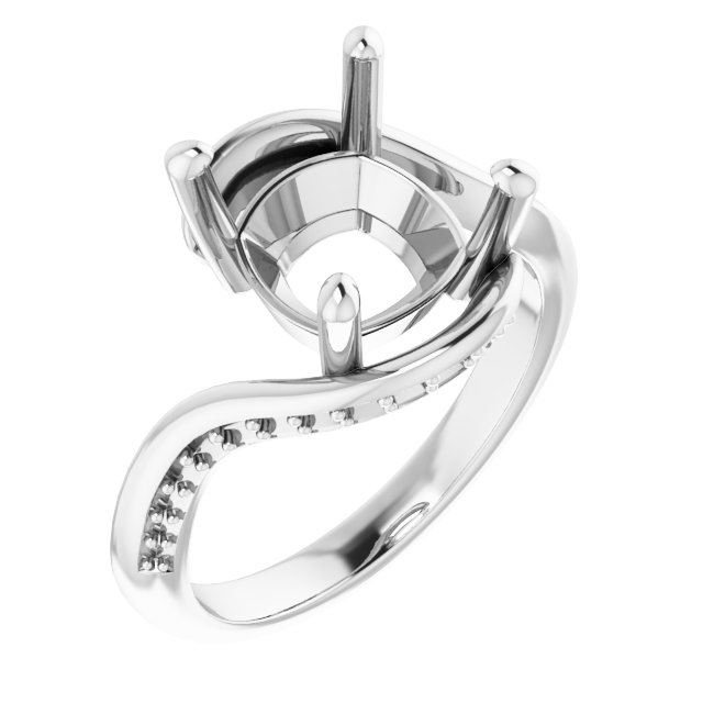 Accented Bypass Engagement Ring