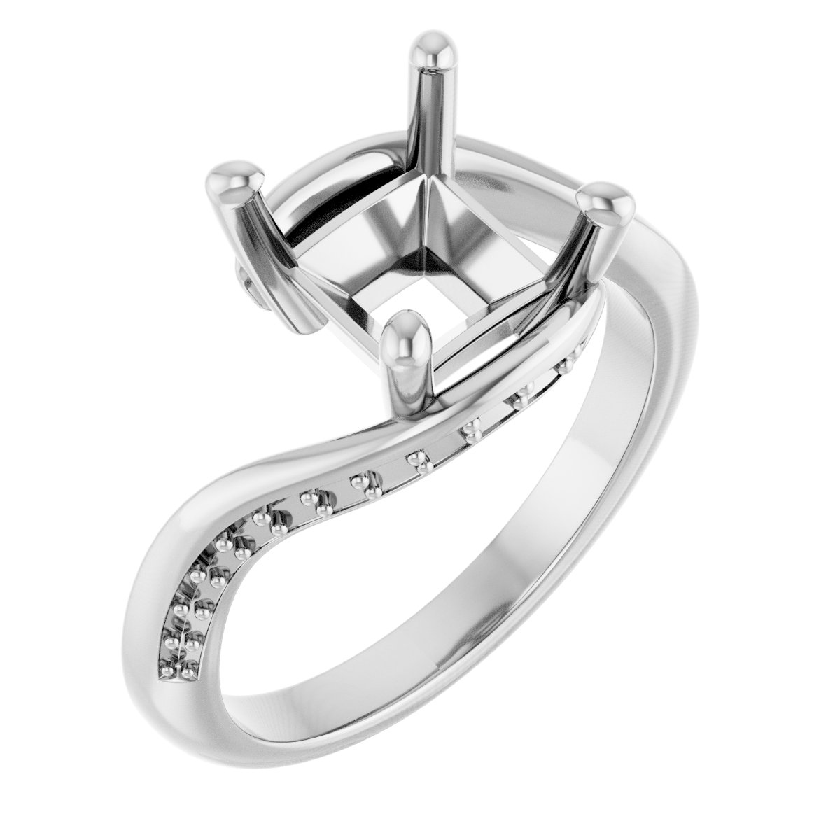 Accented Bypass Engagement Ring