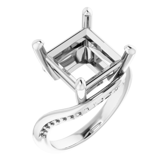 Accented Bypass Engagement Ring