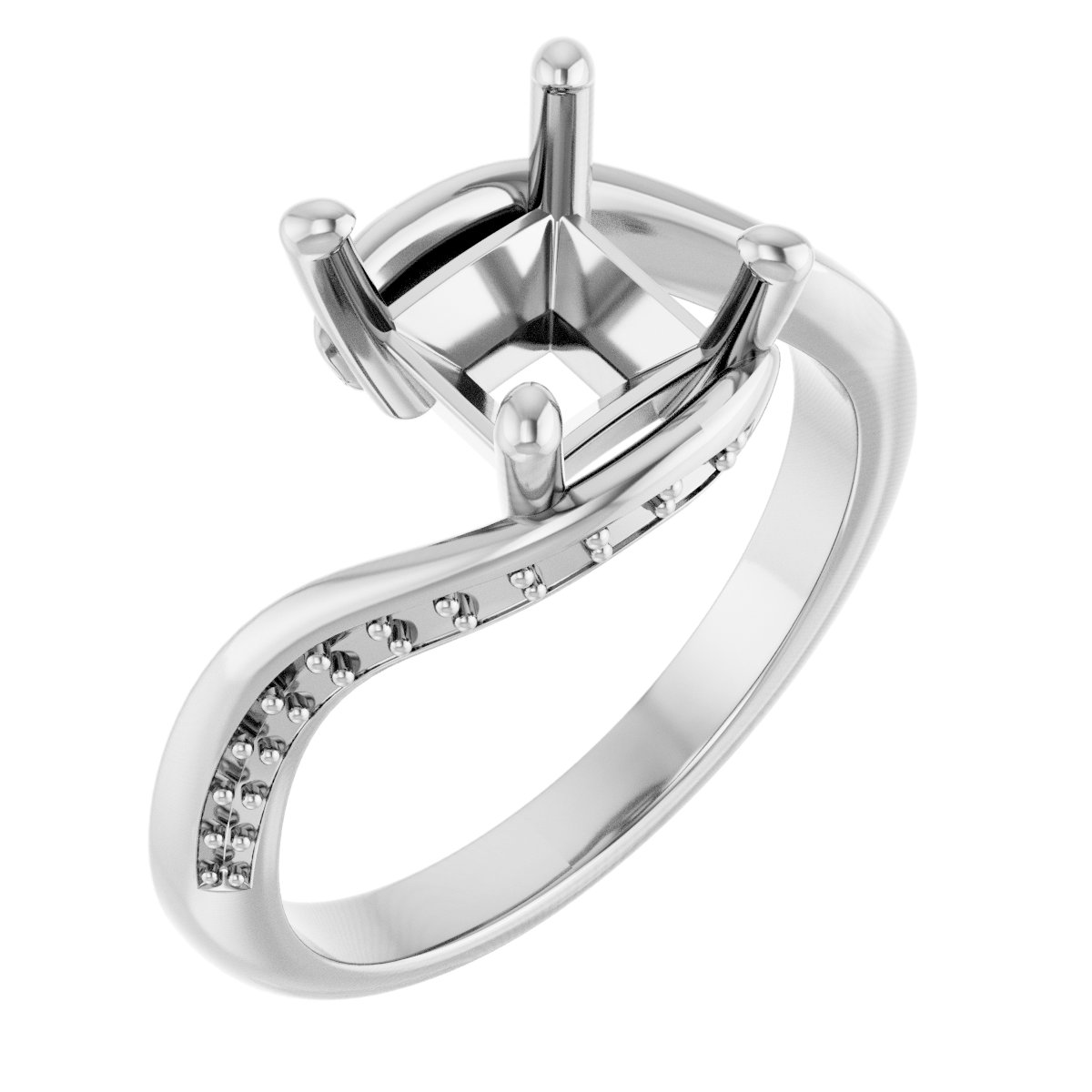 Accented Bypass Engagement Ring