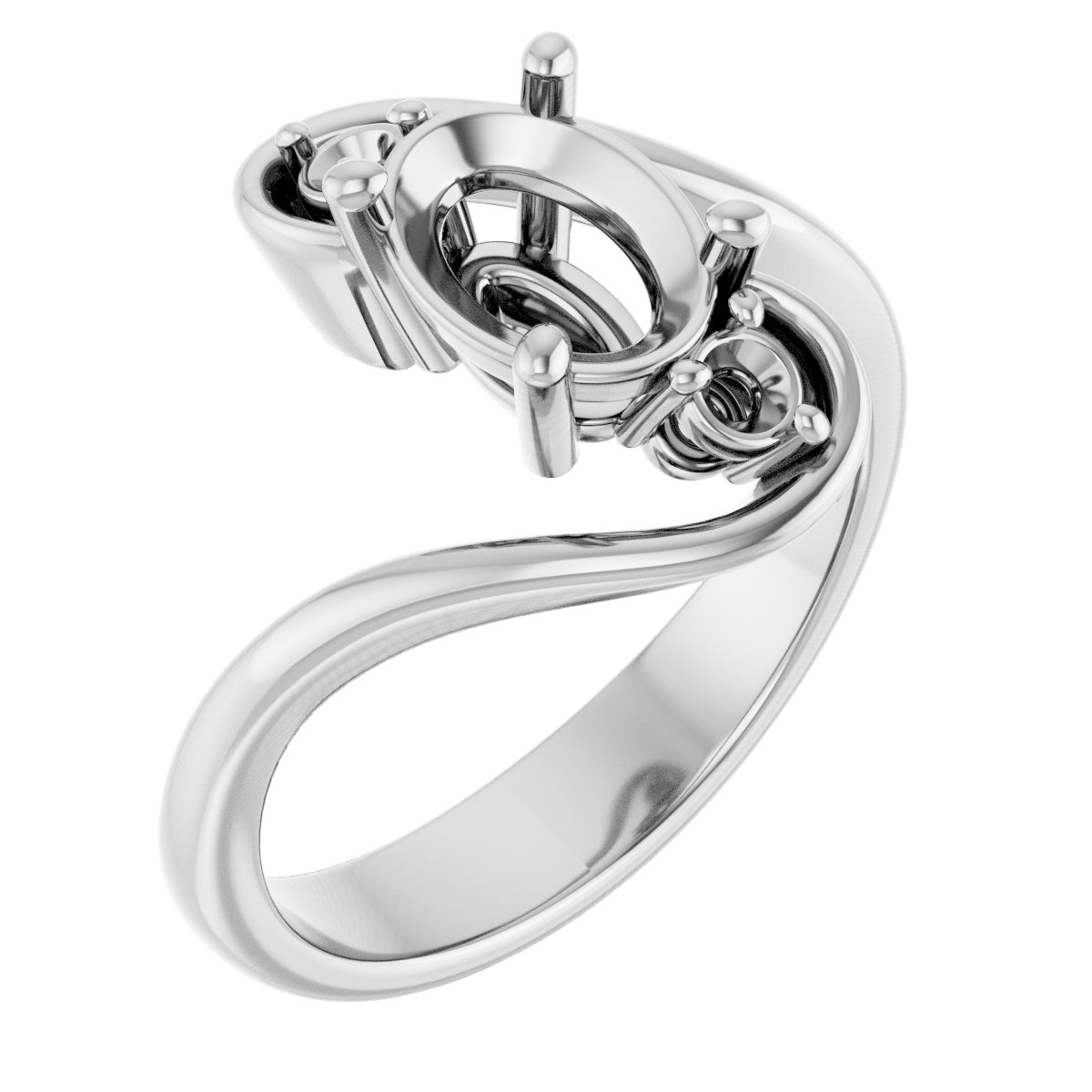 Three-Stone Bypass Engagement Ring