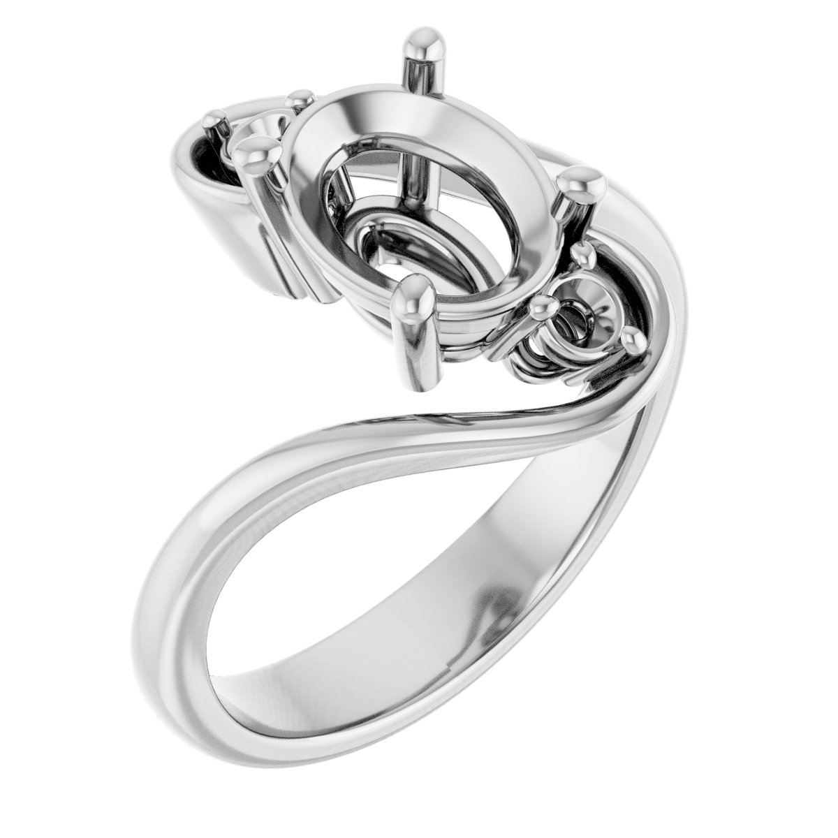 Three-Stone Bypass Engagement Ring