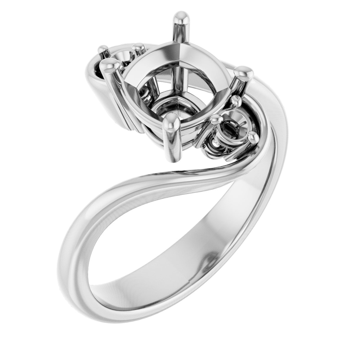 Three-Stone Bypass Engagement Ring