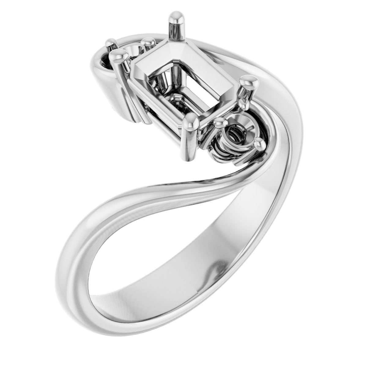 Three-Stone Bypass Engagement Ring