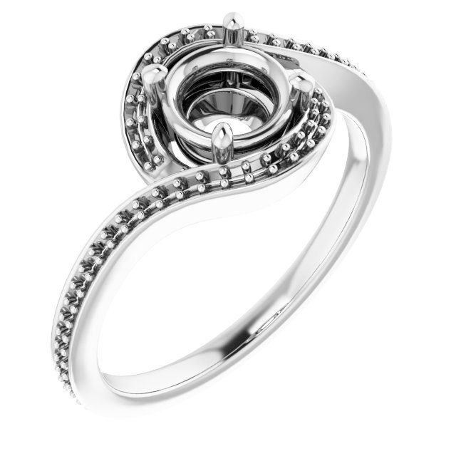Halo-Style Bypass Engagement Ring