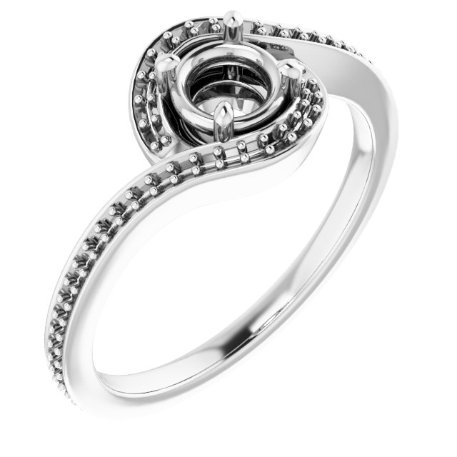 Halo-Style Bypass Engagement Ring