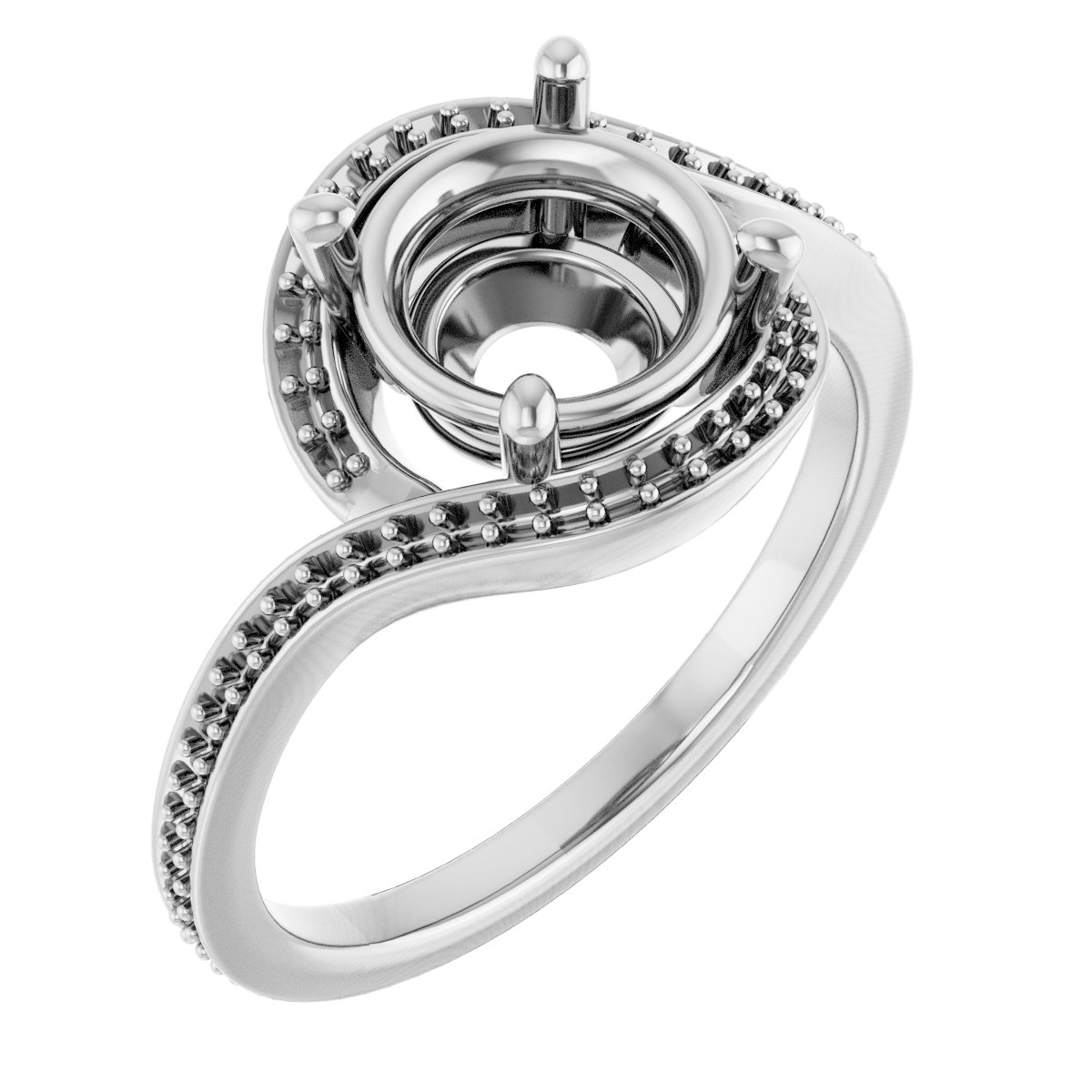 Halo-Style Bypass Engagement Ring
