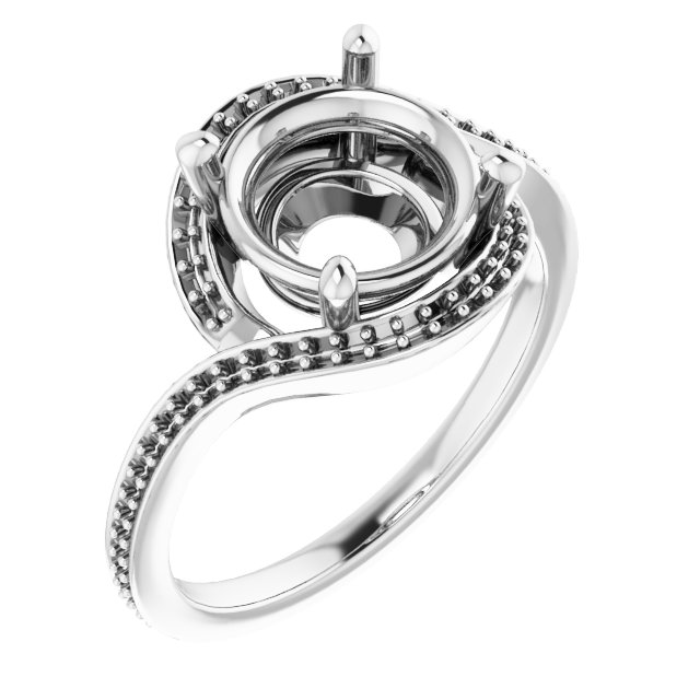 Halo-Style Bypass Engagement Ring