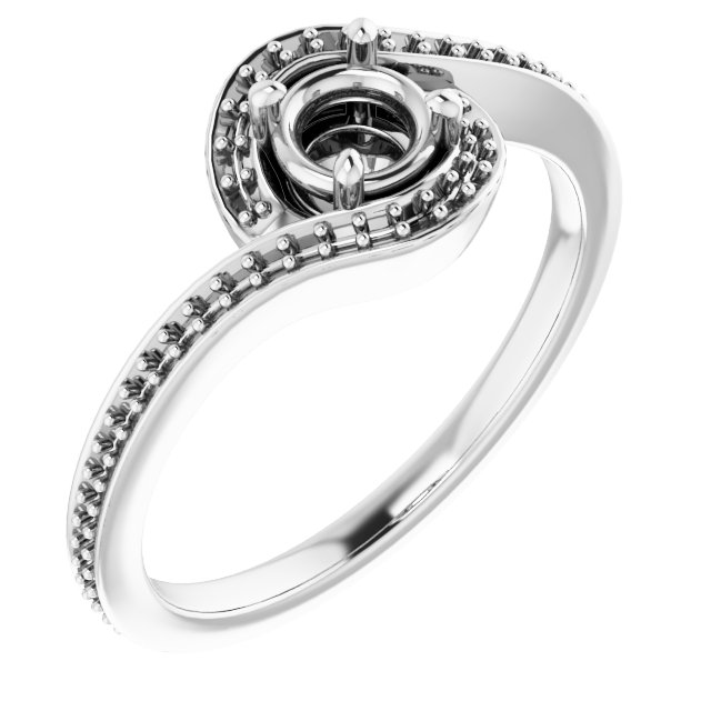 Halo-Style Bypass Engagement Ring