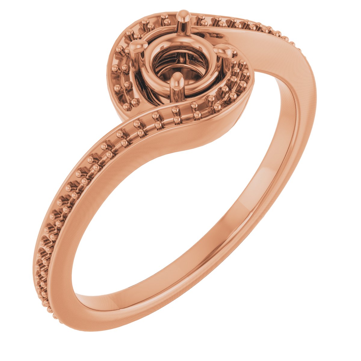 Halo-Style Bypass Engagement Ring