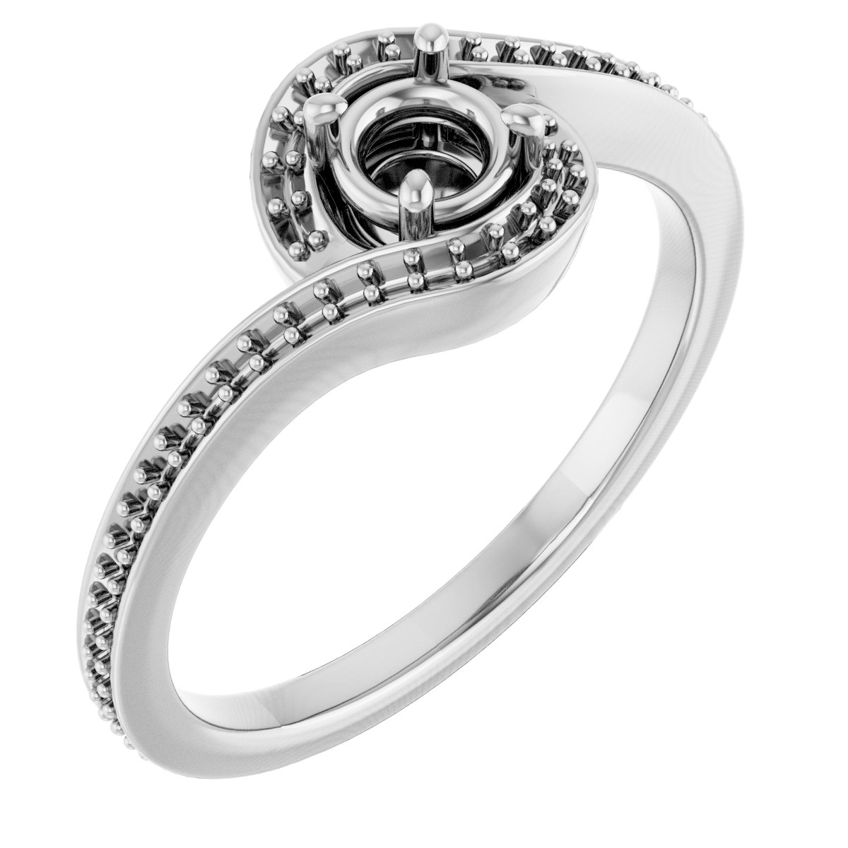 Halo-Style Bypass Engagement Ring
