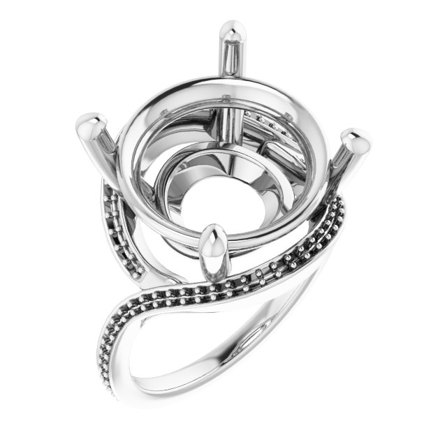 Halo-Style Bypass Engagement Ring