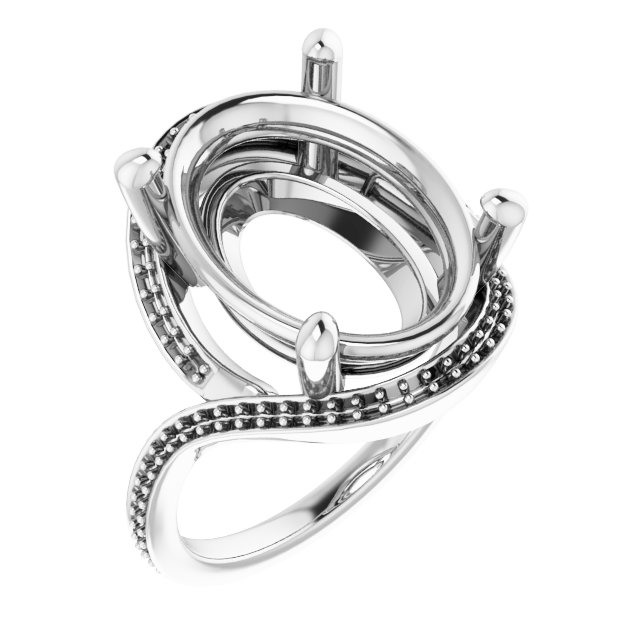 Halo-Style Bypass Engagement Ring
