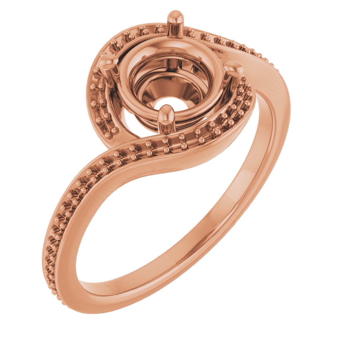 Halo-Style Bypass Engagement Ring