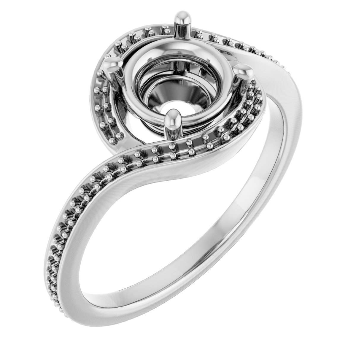 Halo-Style Bypass Engagement Ring