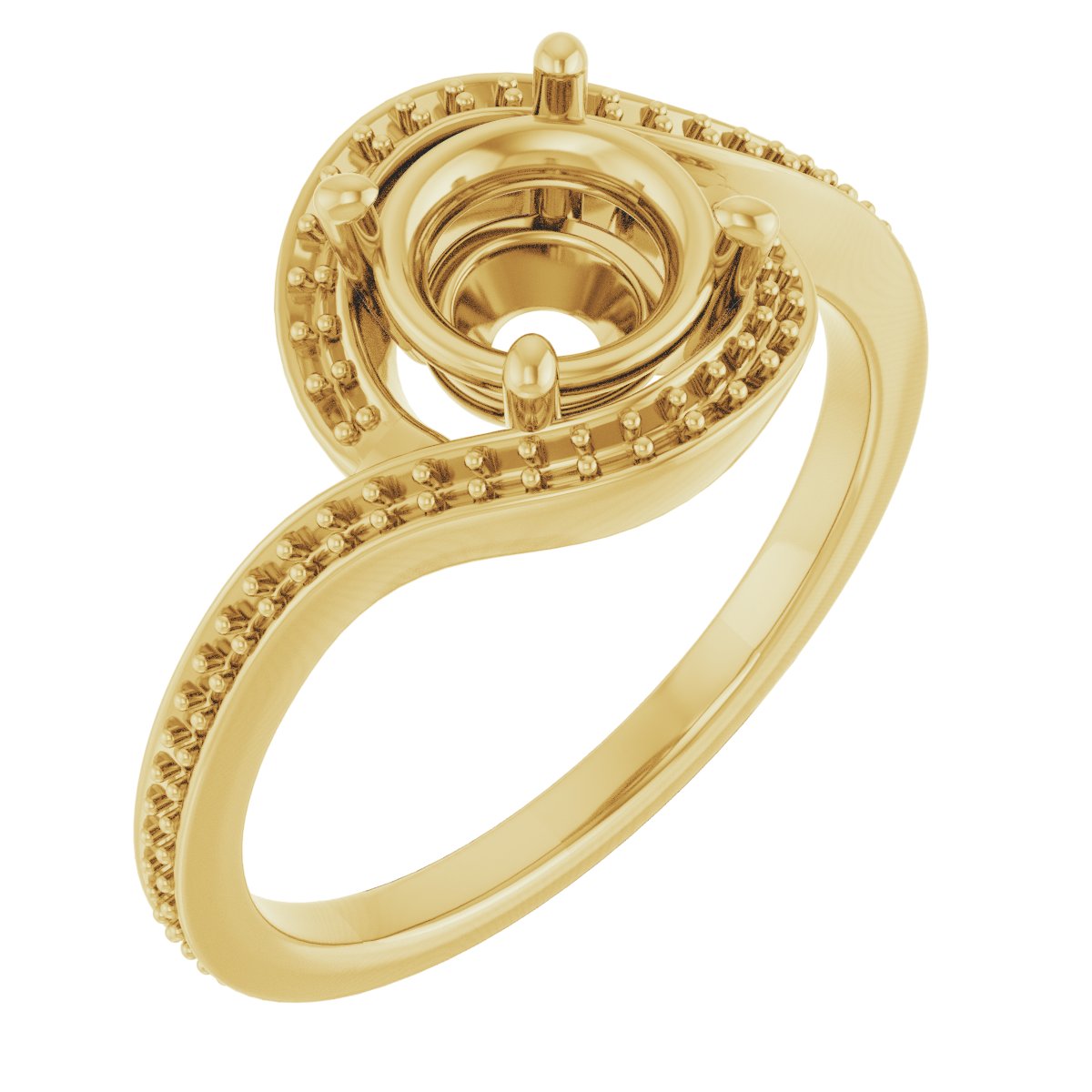 Halo-Style Bypass Engagement Ring