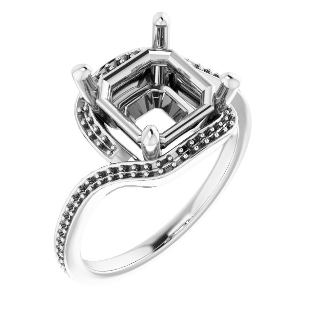 Halo-Style Bypass Engagement Ring