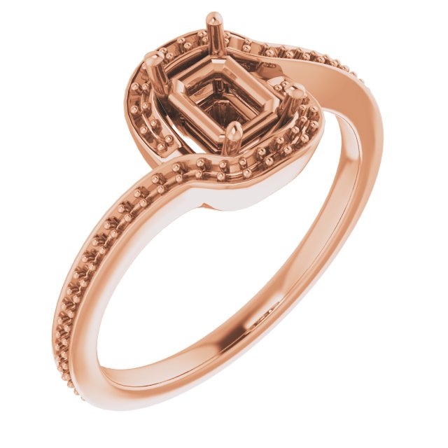 Halo-Style Bypass Engagement Ring