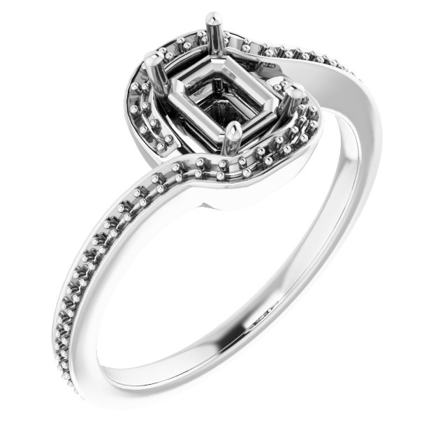 Halo-Style Bypass Engagement Ring
