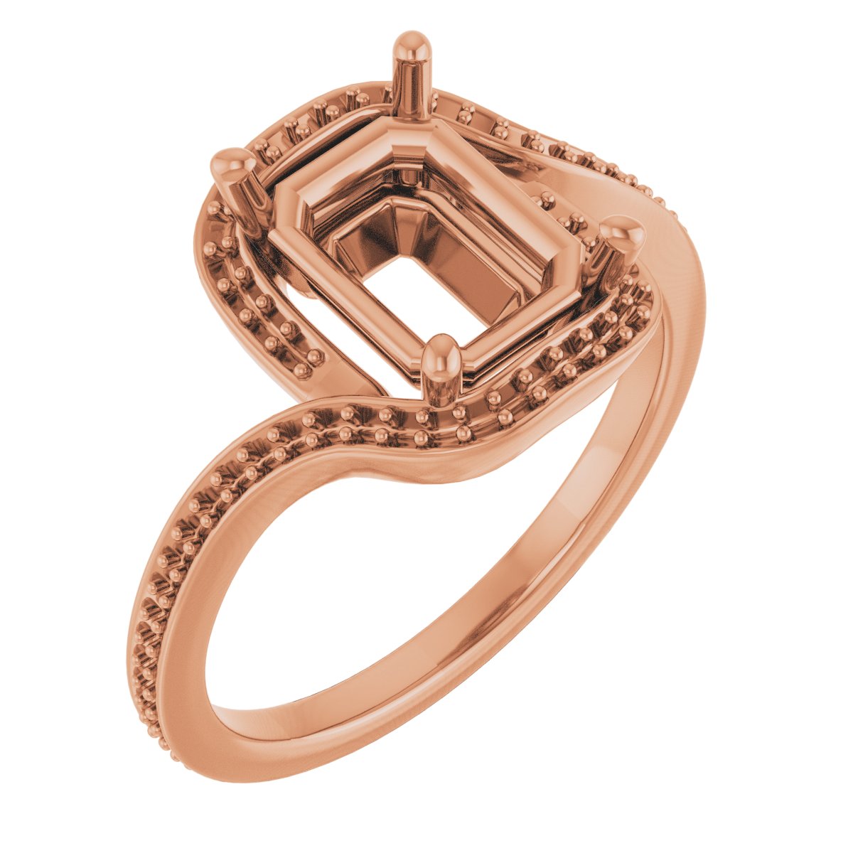 Halo-Style Bypass Engagement Ring