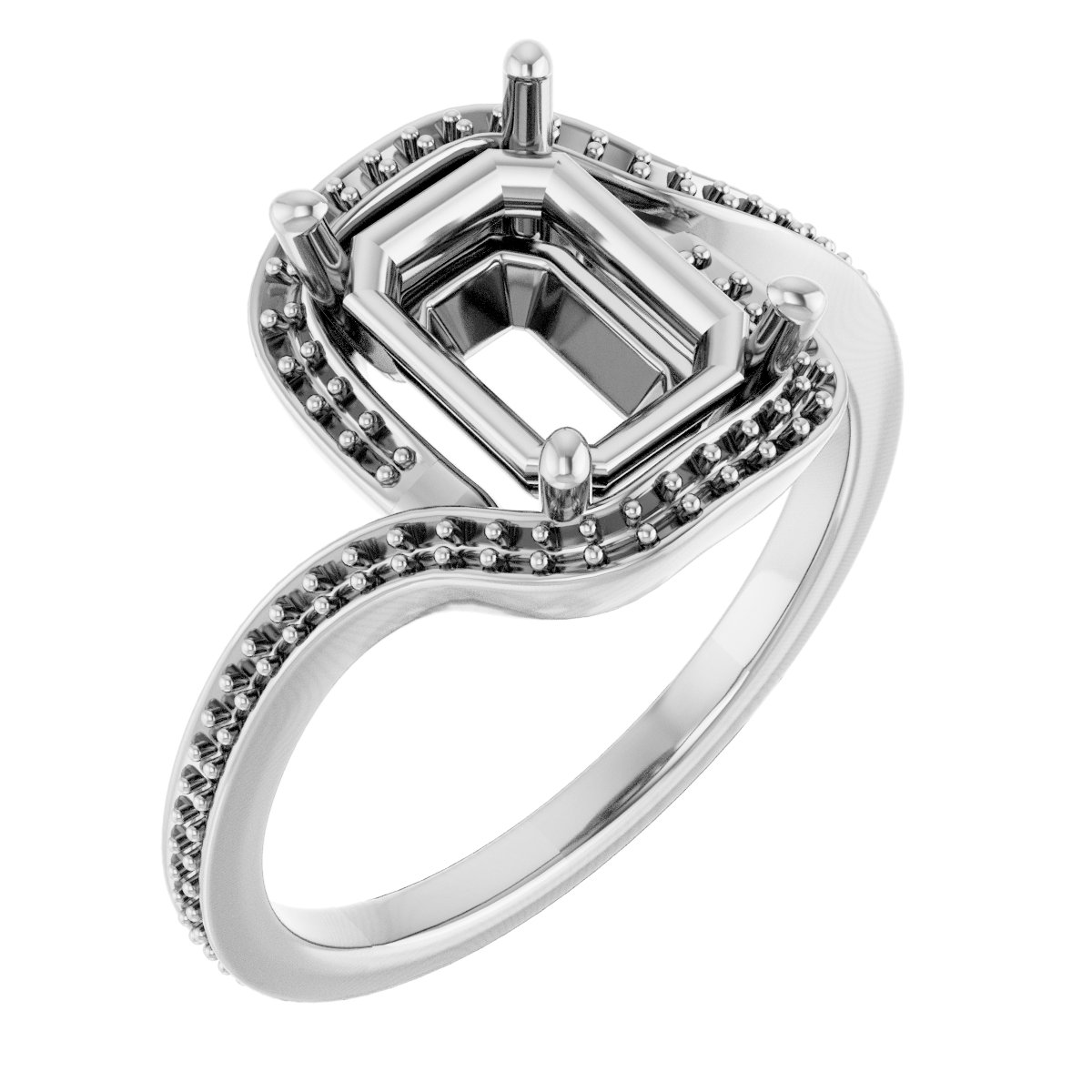 Halo-Style Bypass Engagement Ring