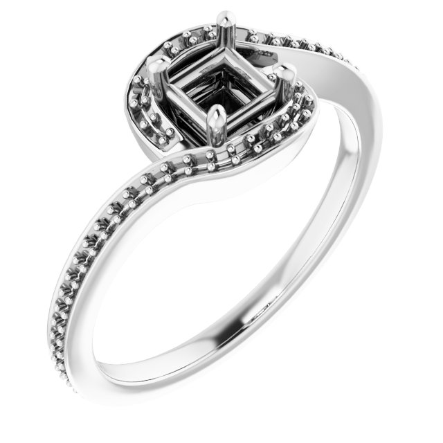 Halo-Style Bypass Engagement Ring