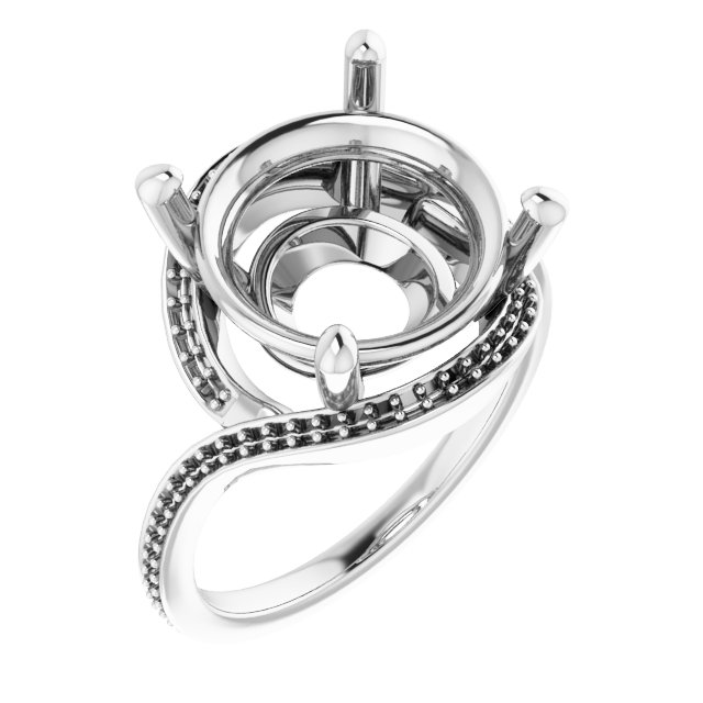 Halo-Style Bypass Engagement Ring
