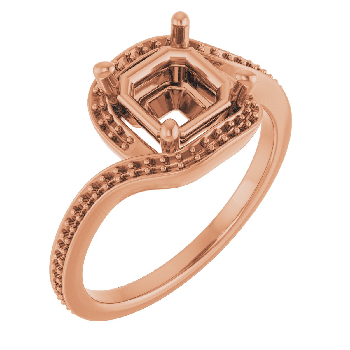 Halo-Style Bypass Engagement Ring