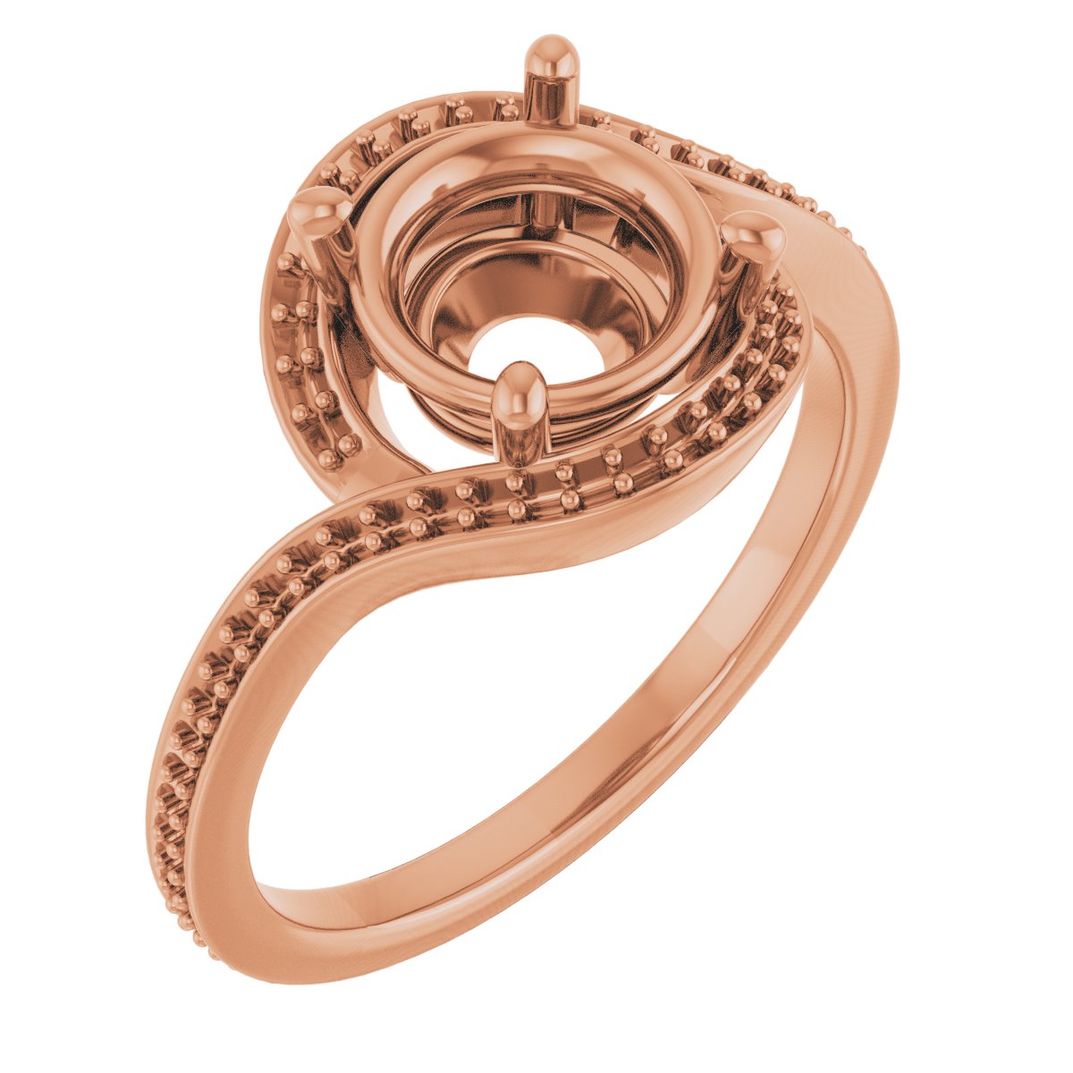Halo-Style Bypass Engagement Ring