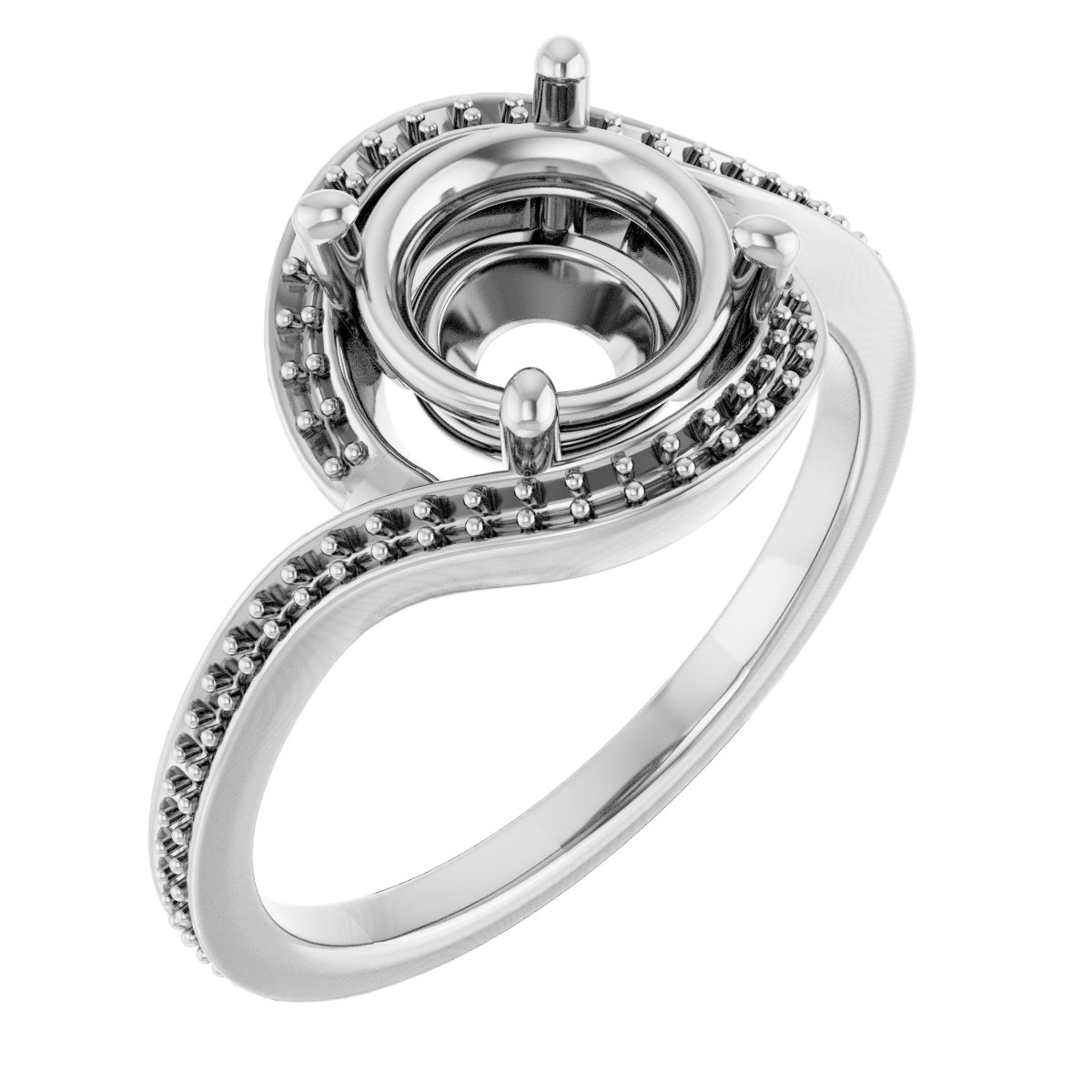 Halo-Style Bypass Engagement Ring