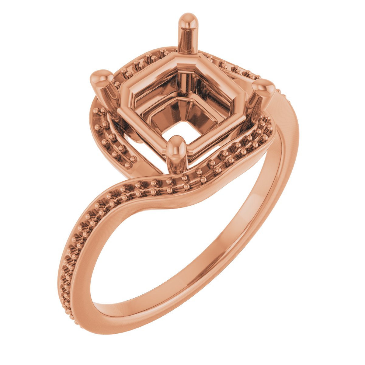 Halo-Style Bypass Engagement Ring