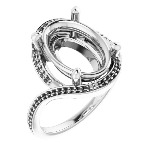 Halo-Style Bypass Engagement Ring