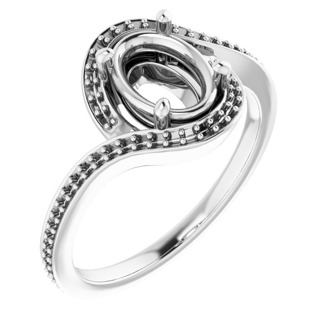 Halo-Style Bypass Engagement Ring