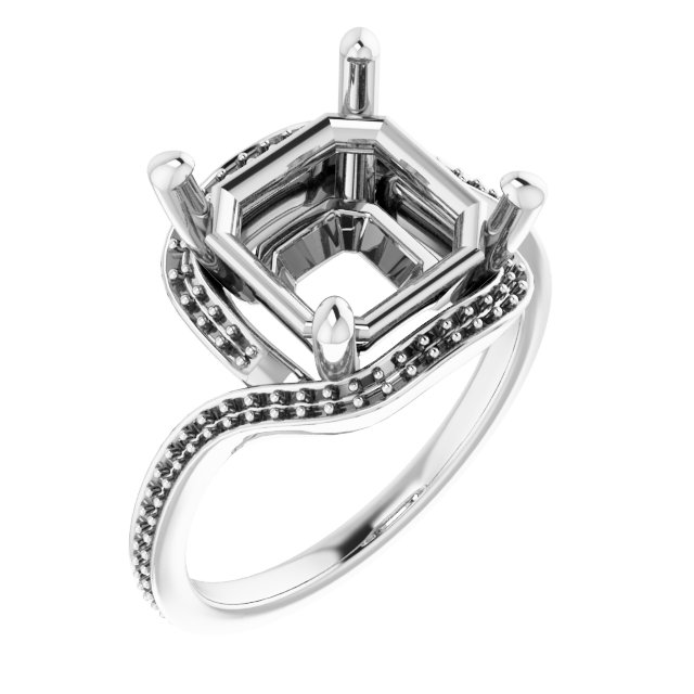 Halo-Style Bypass Engagement Ring