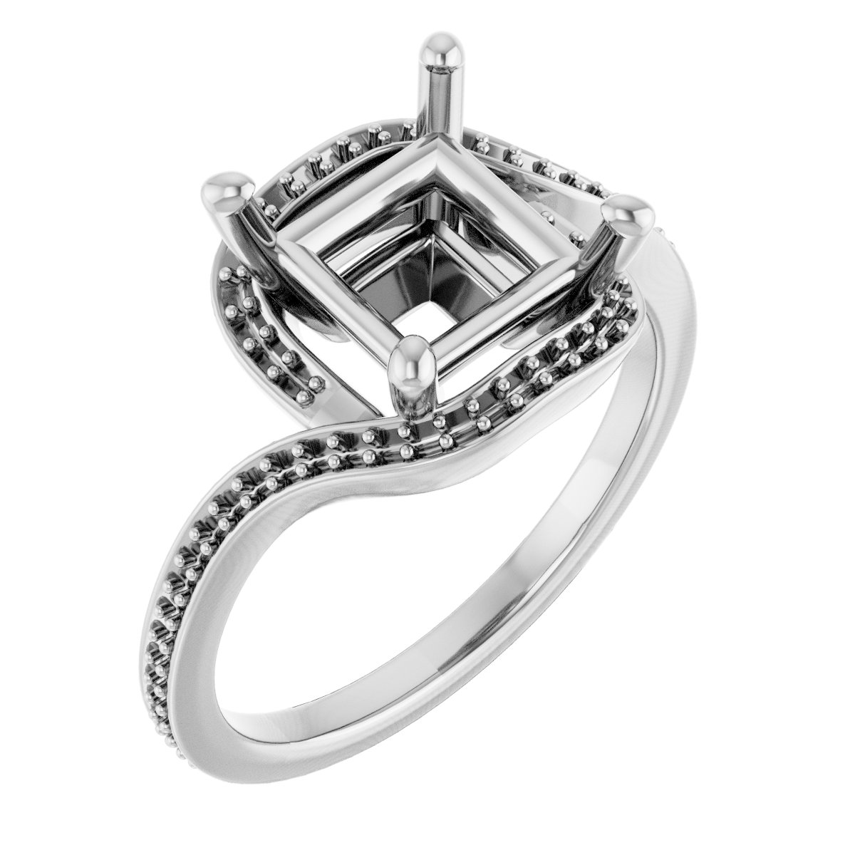 Halo-Style Bypass Engagement Ring